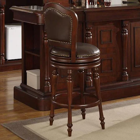 Bar Stool w/ Leather Upholstered Seat